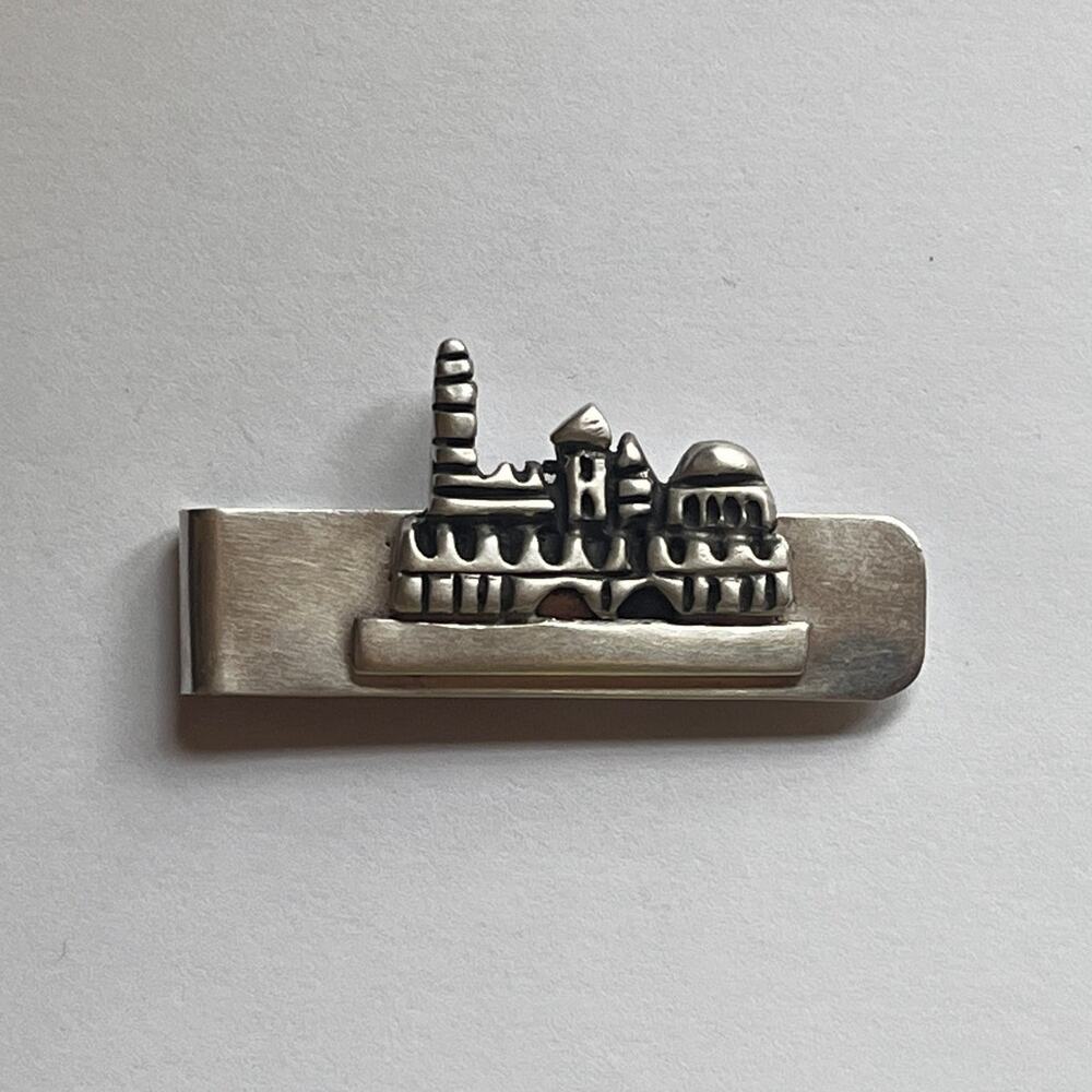 Judaica Sterling Silver 925 Handmade Jerusalem Money Clip